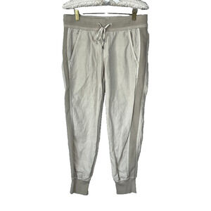 GAP Straight Leg Jogger Pants Women's Small Petite Beige Drawstring Linen Cotton